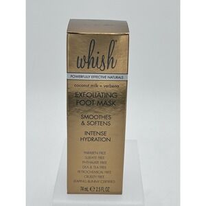 Whish Exfoliating Foot Mask Coconut Milk & Verbena SMOOTHES & SOFTENS 2.5 oz New